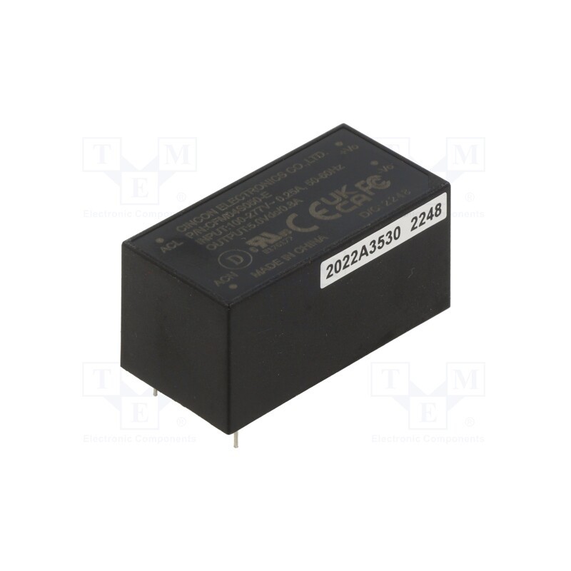 1 pcs x CINCON - CFM04S050-E - Converter: AC/DC, 4W, 85÷305VAC, Usup: 120÷431VDC, Uout: 5VDC, 77%