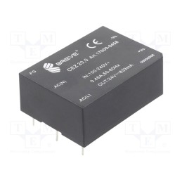 1 pcs x BREVE TUFVASSONS - 17000-0458 - Converter: AC/DC, 20W, 85÷265VAC, Usup: 120÷380VDC, Uout: 24VDC