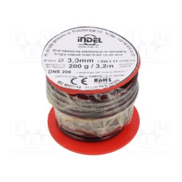 1 rol x INDEL - DNE3,0-200G - Coil wire, single coated enamelled, 3mm, 0.2kg, -65÷200°C