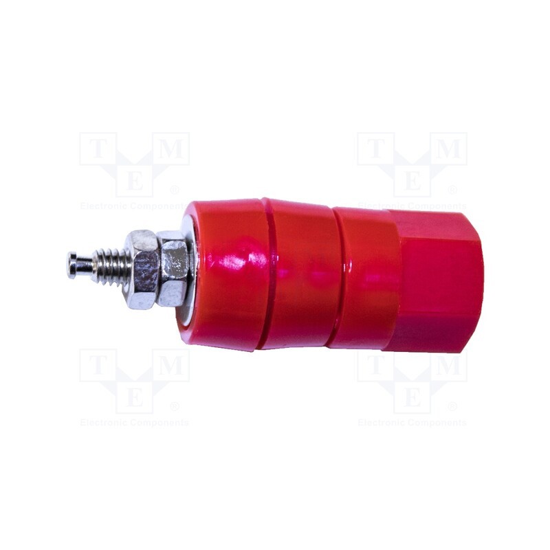 1 pcs x MUELLER ELECTRIC - BU-00282-2 - Laboratory clamp, red, 15A, on panel,screw, brass, polyamide, 41mm