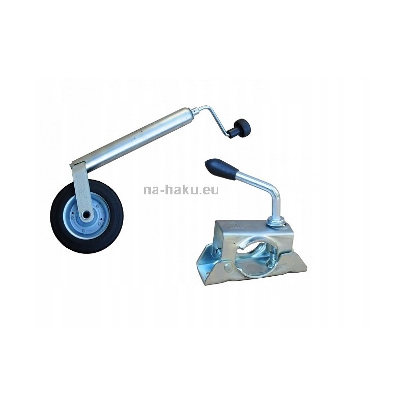 Support wheel, trailer maneuvering wheel, 150 kg, clamp set