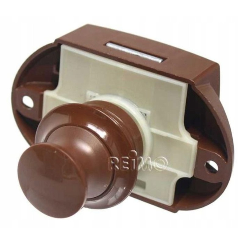 Brown push lock furniture lock