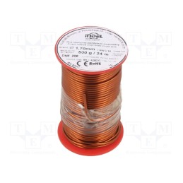 1 rol x INDEL - DNE1,70-500G - Coil wire, single coated enamelled, 1.7mm, 0.5kg, -65÷200°C