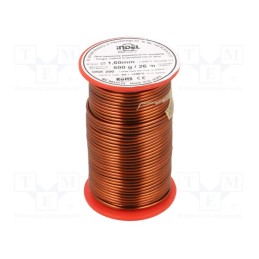 1 rol x INDEL - DNE1,60-500G - Coil wire, single coated enamelled, 1.6mm, 0.5kg, -65÷200°C