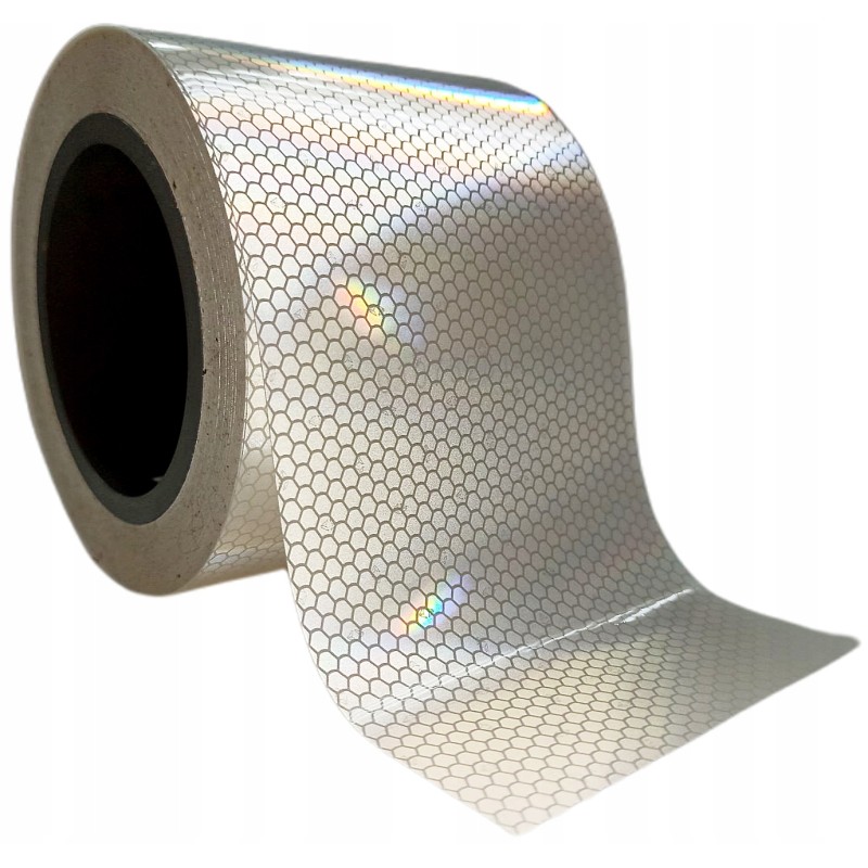 Reflective tape, self-adhesive sticker, white, 10 cm