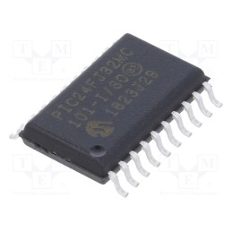 1 pcs x MICROCHIP TECHNOLOGY - PIC24FJ32MC101-I/SO - IC: PIC microcontroller, 32kB, 32MHz, SMD, SO20, PIC24, 2kBSRAM