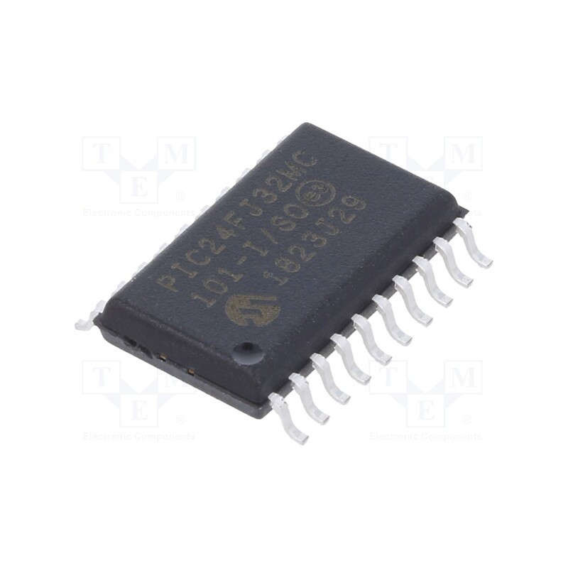 1 pcs x MICROCHIP TECHNOLOGY - PIC24FJ32MC101-I/SO - IC: PIC microcontroller, 32kB, 32MHz, SMD, SO20, PIC24, 2kBSRAM