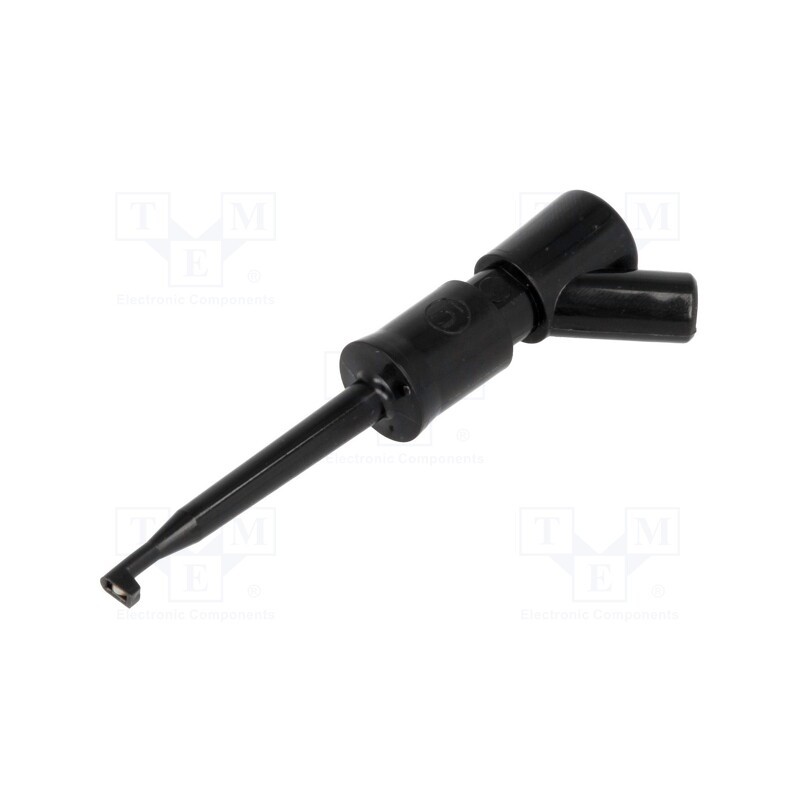 1 pcs x HIRSCHMANN T&M - KLEPS 2 BU SW - Clip-on probe, hook type, 6A, 60VDC, black, Grip capac: max.2mm