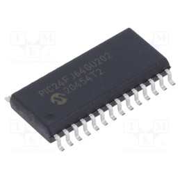216 pcs x MICROCHIP TECHNOLOGY - PIC24FJ64GP202-I/SO - IC: PIC microcontroller, 64kB, 2÷3.6VDC, SMD, SO28, PIC24, 8kBSRAM