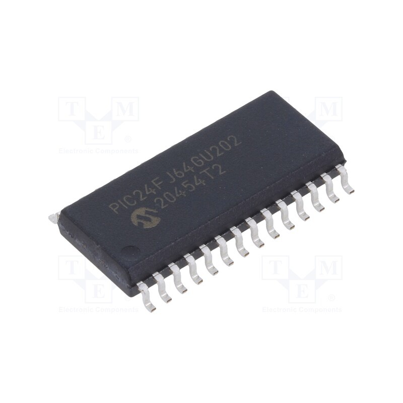 216 pcs x MICROCHIP TECHNOLOGY - PIC24FJ64GP202-I/SO - IC: PIC microcontroller, 64kB, 2÷3.6VDC, SMD, SO28, PIC24, 8kBSRAM