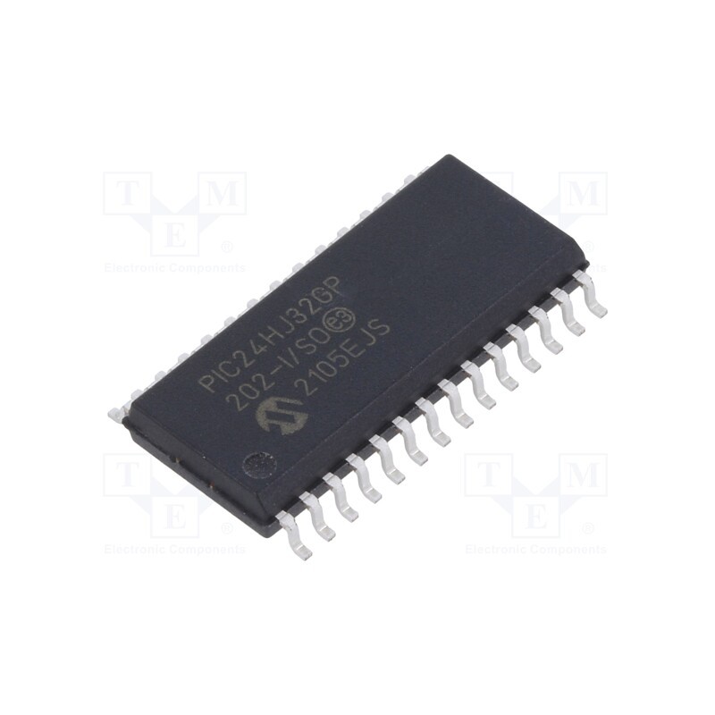 1 pcs x MICROCHIP TECHNOLOGY - PIC24HJ32GP202-I/SO - IC: PIC microcontroller, 32kB, SMD, SO28, PIC24, 2kBSRAM
