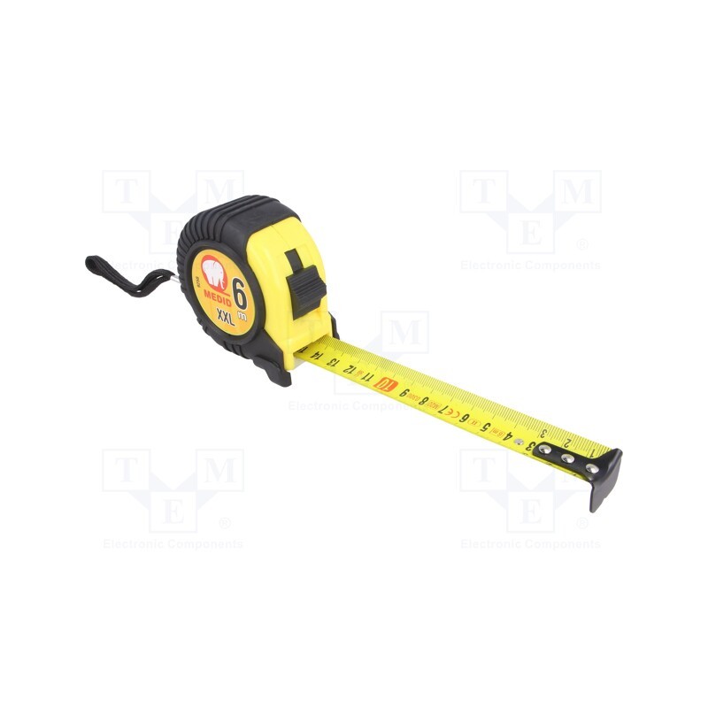 1 pcs x MEDID - 9256 - Measuring tape, L: 6m, Width: 25mm, Enclos.mat: ABS,rubber, measure