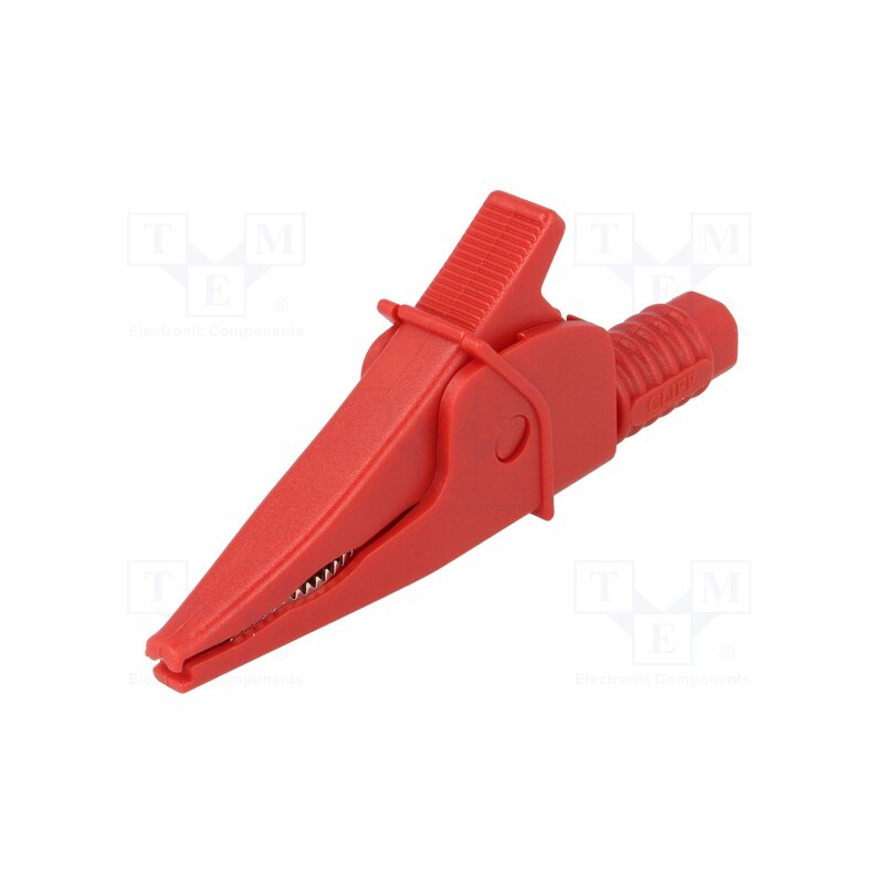1 pcs x CLIFF - FCR79900R - Crocodile clip, 20A, red, max.39mm, 1kV, Connection: 4mm socket