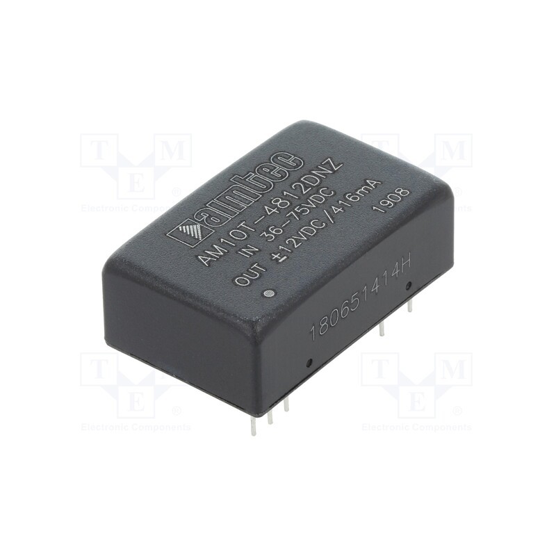 1 pcs x AIMTEC - AM10T-4812DNZ - Converter: DC/DC, 10W, Uin: 36÷75V, Uout: 12VDC, Uout2: -12VDC, DIP24