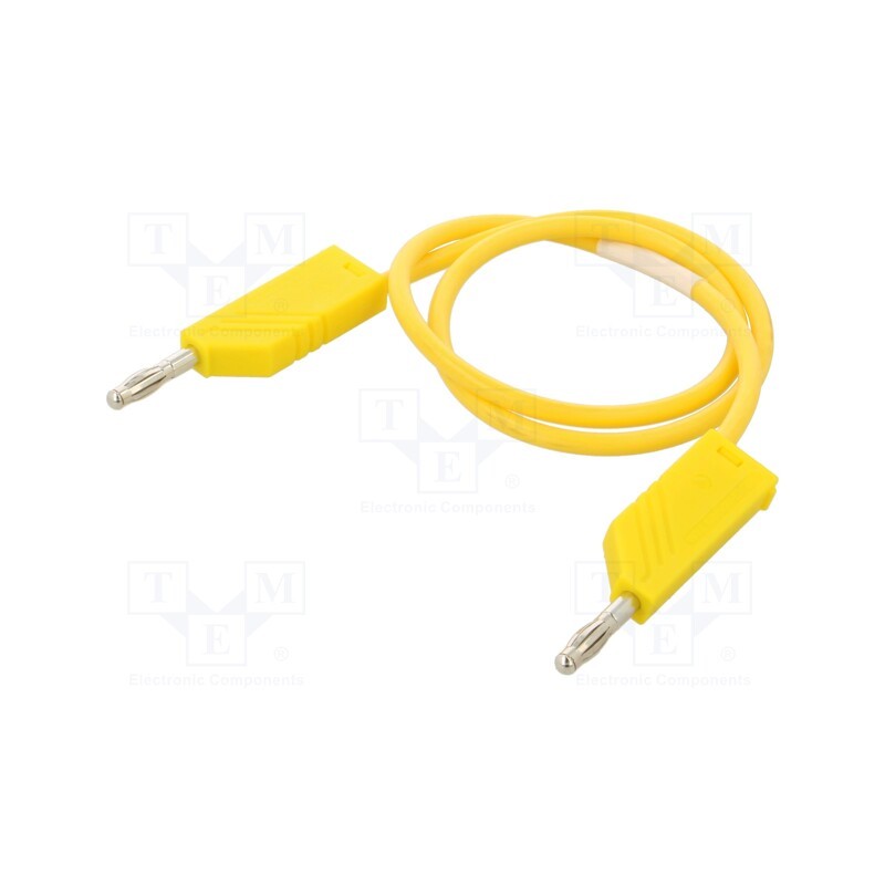 1 pcs x HIRSCHMANN T&M - MLN SIL 50/1 GE - Test lead, 60VDC, 16A, with 4mm axial socket, Len: 0.5m, yellow