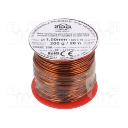 1 rol x INDEL - DN2E1,00-200G - Coil wire, double coated enamelled, 1mm, 0.2kg, -65÷200°C