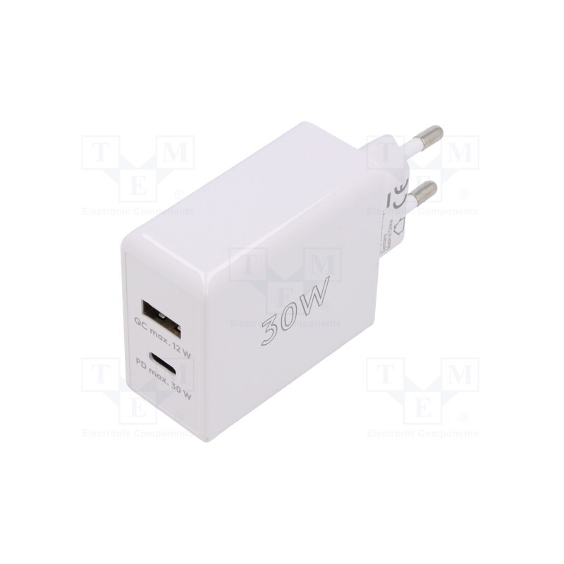 1 pcs x Goobay - 61674 - Power supply: switched-mode, plug, 5VDC,, 30W, Plug: EU, 82.3%