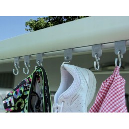 Clothes hangers for the fiamma awning beam