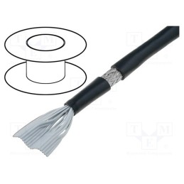 1 rol x 3M - 3659/20SF (100FT) - Wire: ribbon, round, 1.27mm, stranded, Cu, PVC, black, 30.5m