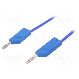 1 pcs x HIRSCHMANN T&M - MLN SIL 50/1 BL - Test lead, 60VDC, 16A, with 4mm axial socket, Len: 0.5m, blue