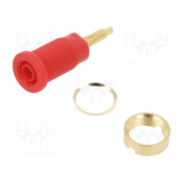 1 pcs x CLIFF - FCR7358GB - Socket, 4mm banana, 32A, 1000VDC, 24.5mm, black, gold-plated