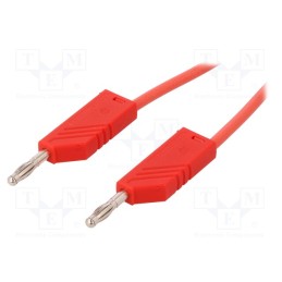 1 pcs x HIRSCHMANN T&M - MLN SIL 50/1 RT - Test lead, 60VDC, 16A, with 4mm axial socket, Len: 0.5m, red