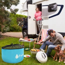 A bag for storing a variety of metal rv water hose fittings