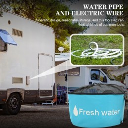 A bag for storing a variety of metal rv water hose fittings