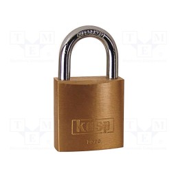1 pcs x KASP - K12020D - Padlock, brass, single bolted, shackle, A: 20mm, C: 3mm, B: 13mm