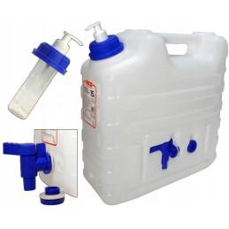 Water tank canister, tap, dispenser, 15 liters, certified