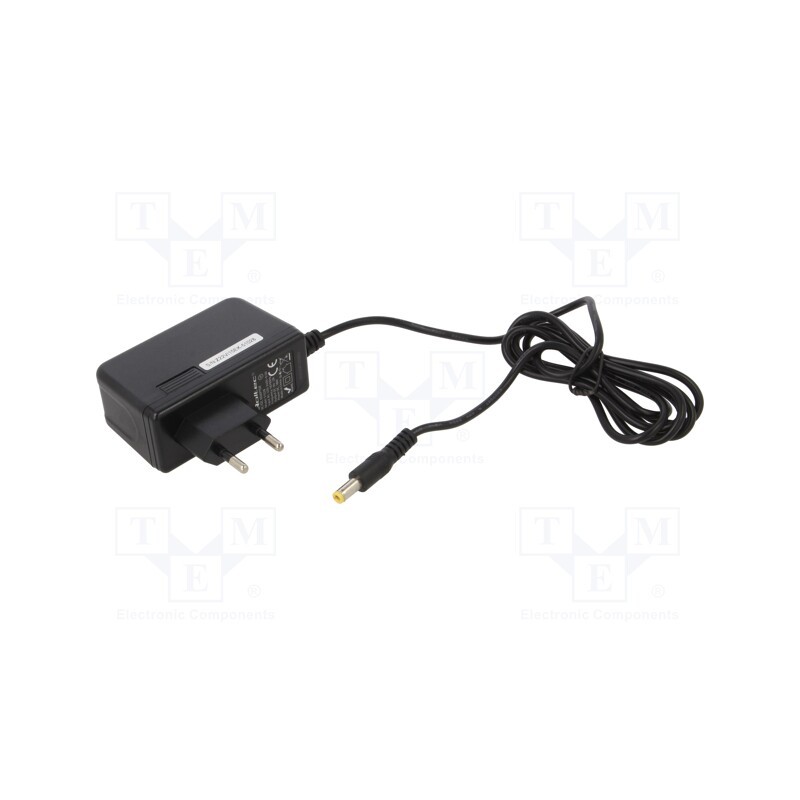 1 pcs x QOLTEC - 51028 - Power supply: switched-mode, plug, 9VDC, 2A, 18W, Plug: straight