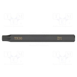 1 pcs x WERA - 5018169001 - Screwdriver bit, Torx®, TX30, Overall len: 70mm, Mounting: 1/4'