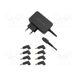 1 pcs x QOLTEC - 51025 - Power supply: switched-mode, universal,plug, 19VDC,, 2.37A, 45W