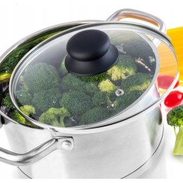 Glass lid for the pot, wok pan, glass lid oe 28cm eurotrail