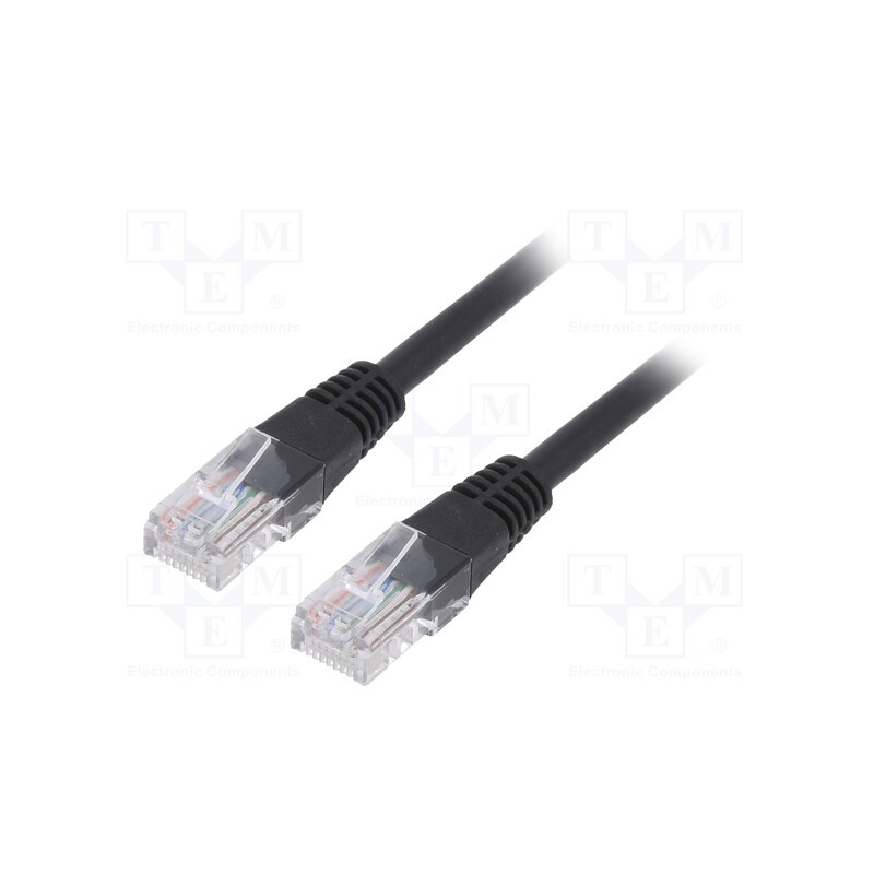 1 pcs x GEMBIRD - PP12-0.25M/BK - Patch cord, U/UTP, 5e, stranded, CCA, PVC, black, 0.25m, 26AWG