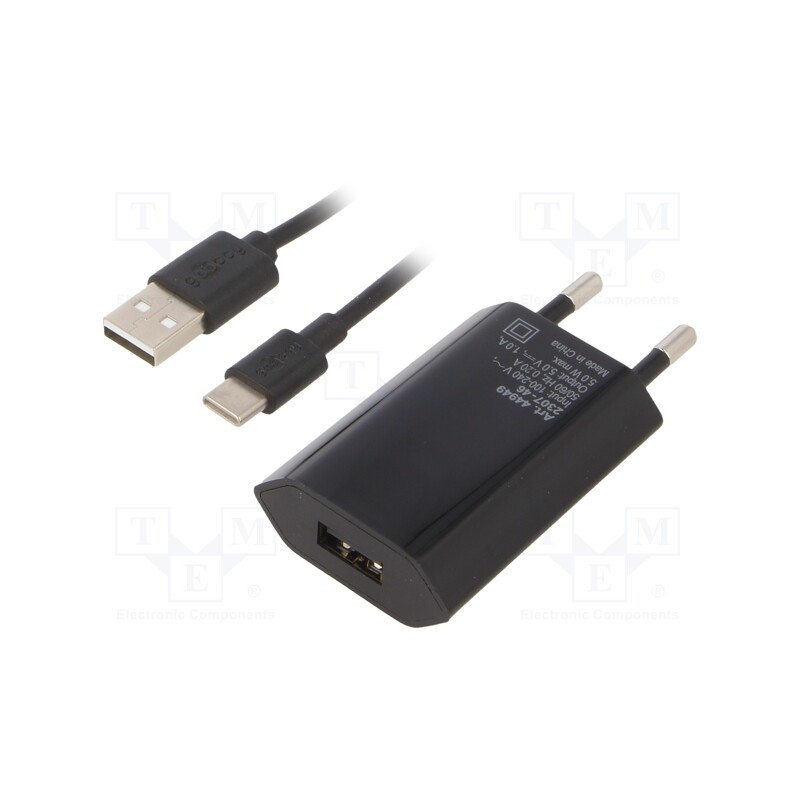 1 pcs x Goobay - 45293 - Power supply: switched-mode, plug, 5VDC, 5W, Plug: EU, 76.1%, black