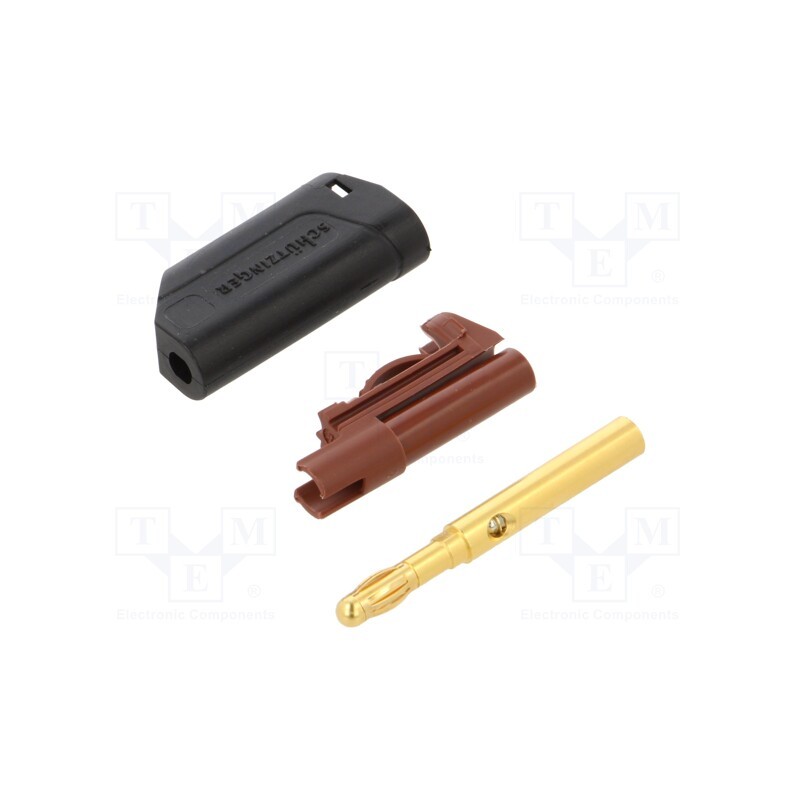 1 pcs x SCHu00dcTZINGER - FK 8715 S AU / AS / SW - Plug, 4mm banana, 32A, 30VAC, 60VDC, black, Max.wire diam: 4mm