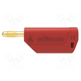 1 pcs x SCHu00dcTZINGER - FK 8715 S AU / AS / RT - Plug, 4mm banana, 32A, 30VAC, 60VDC, red, Max.wire diam: 4mm, 2.5mm2