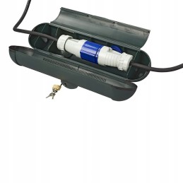 Protective safe container with a CEE connection for camping