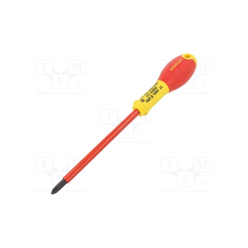 1 pcs x STANLEY - 0-65-416 - Screwdriver, Phillips, insulated, PH2, FATMAX®, 125mm, 1kVAC