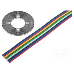 1 m x BQ CABLE - TLWY10/0.75 - Wire: ribbon, 10x0.75mm2, stranded, Cu, unshielded, PVC, 500V, 25m
