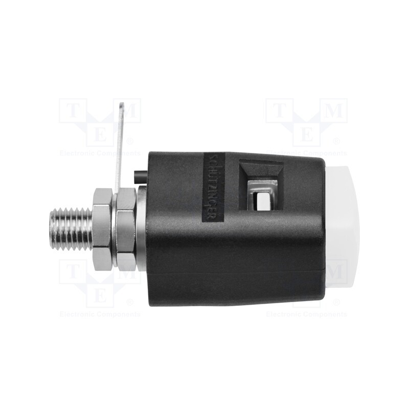 1 pcs x SCHu00dcTZINGER - SDK 504 / WS - Laboratory clamp, white, 70VDC, 16A, screw, nickel, polyamide, 29mm