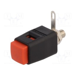 1 pcs x SCHu00dcTZINGER - SDK 504 / RT - Laboratory clamp, red, 70VDC, 16A, screw, nickel, polyamide, 29mm