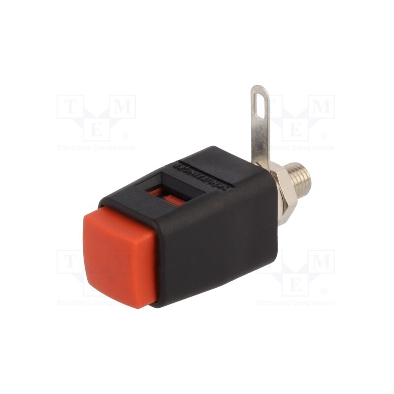 1 pcs x SCHu00dcTZINGER - SDK 504 / RT - Laboratory clamp, red, 70VDC, 16A, screw, nickel, polyamide, 29mm