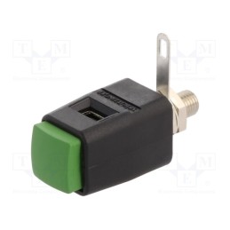 1 pcs x SCHu00dcTZINGER - SDK 504 / GN - Laboratory clamp, green, 70VDC, 16A, screw, nickel, polyamide, 29mm