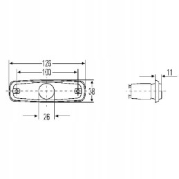 Side marker lamp, orange Hella