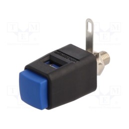 1 pcs x SCHu00dcTZINGER - SDK 504 / BL - Laboratory clamp, blue, 70VDC, 16A, screw, nickel, polyamide, 29mm