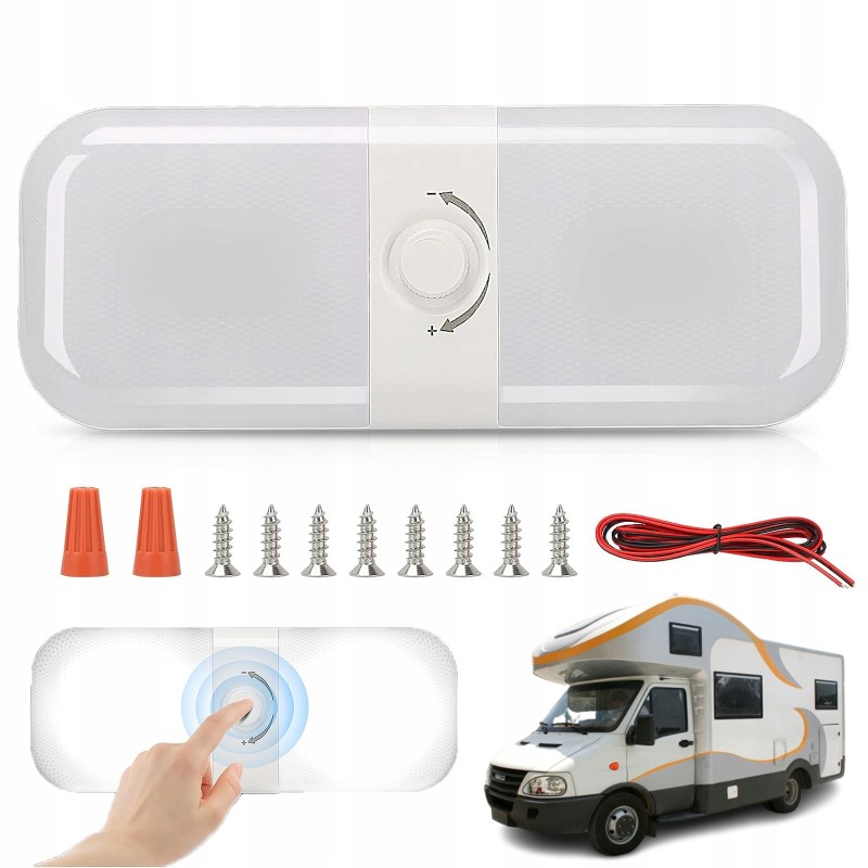 Interior ceiling light for a camper, dimmable