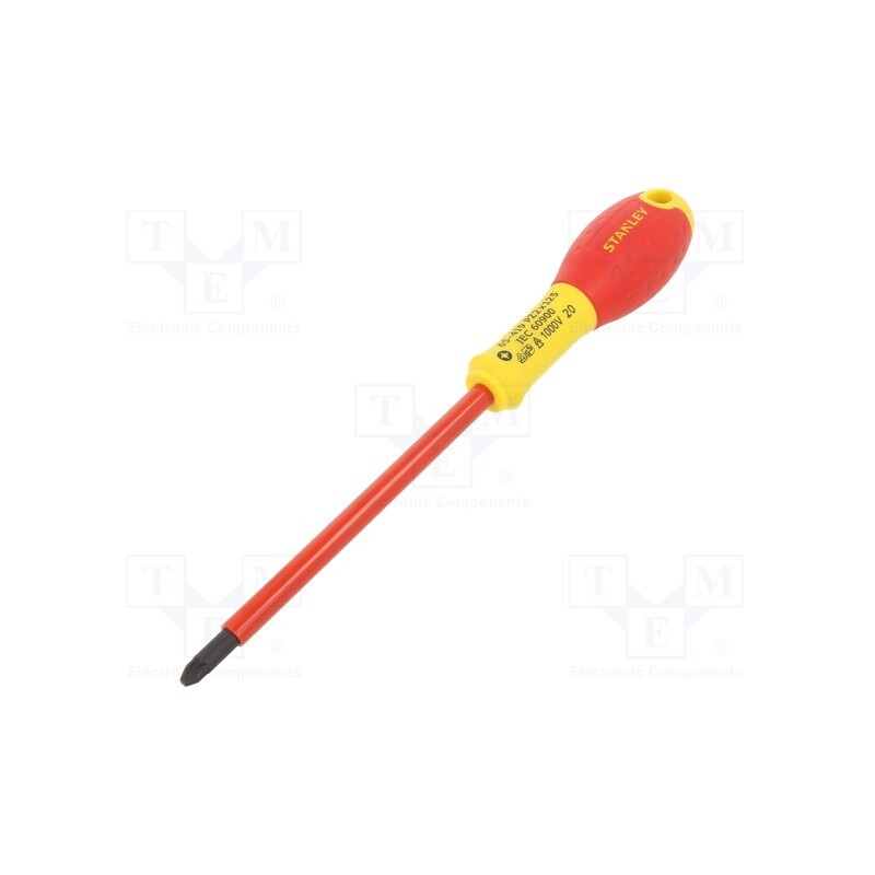1 pcs x STANLEY - 0-65-419 - Screwdriver, Pozidriv®, insulated, PZ2, FATMAX®, 125mm, 1kVAC