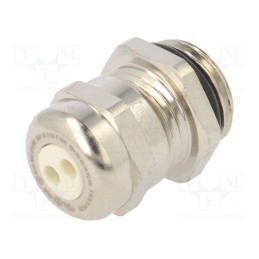 1 pcs x HUMMEL - 1.687.1601.50 - Cable gland, multi-hole, M16, 1.5, IP68, brass, Holes no: 2, 3mm